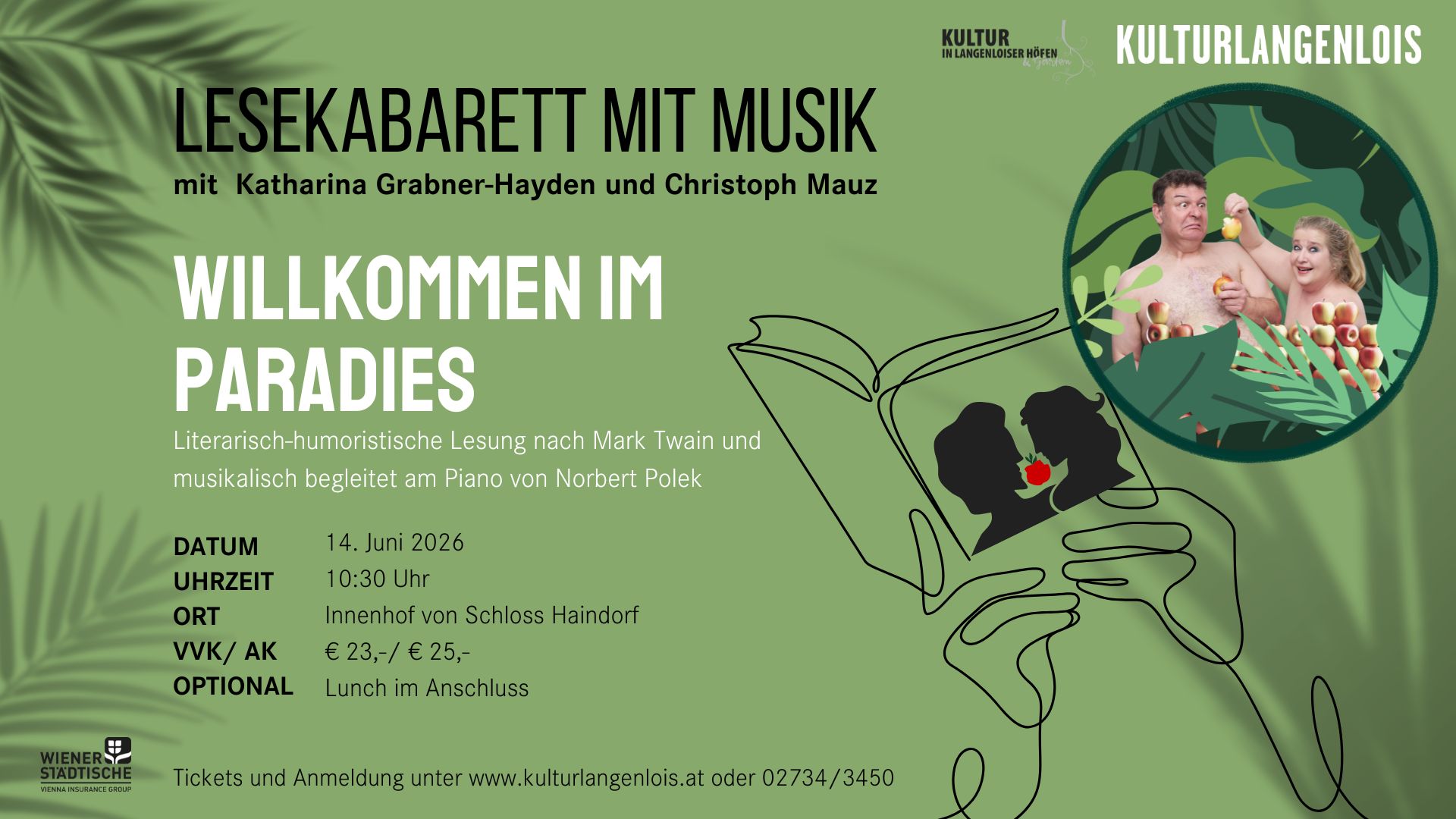 Lesekabarett mit Musik im Hotel Schloss Haindorf